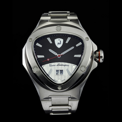 Tonino Lamborghini Spyder 3021 Stainless Steel 3-Hand Watch Black/White