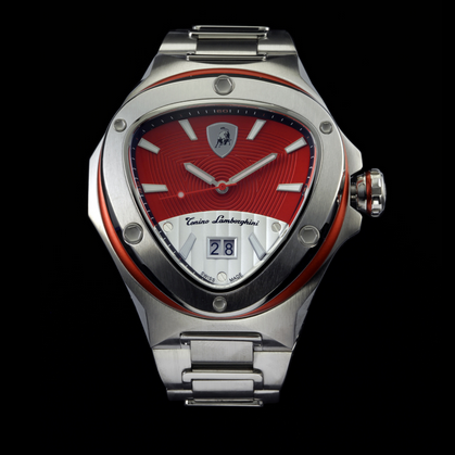 Tonino Lamborghini Spyder 3023 Stainless Steel 3-Hand Watch Chrome/Red