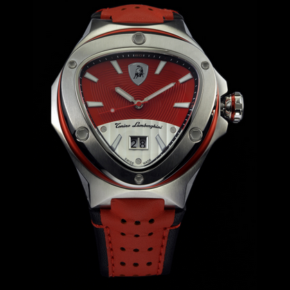 Tonino Lamborghini Spyder 3026 3-Hand Watch Red/Chrome