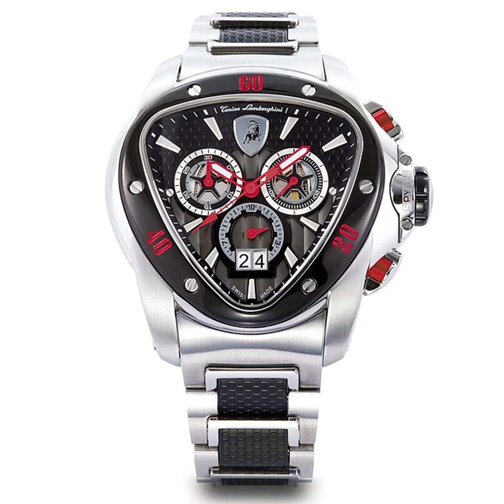 Tonino Lamborghini Spyder 1114 Stainless Steel Bracelet Watch Black/Red