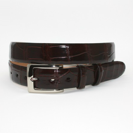 Torino Leather Genuine Alligator Belt Brown