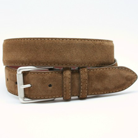 Torino Leather European Suede Belt Whiskey