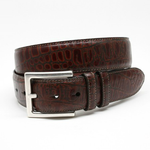 Torino Leather Rustic Alligator Embossed Calfskin Belt Rust