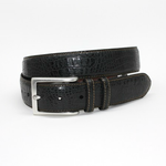 Torino Leather Alligator Embossed Calfskin Belt Black
