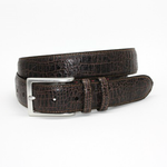 Torino Leather Alligator Embossed Calfskin Belt Chocolate
