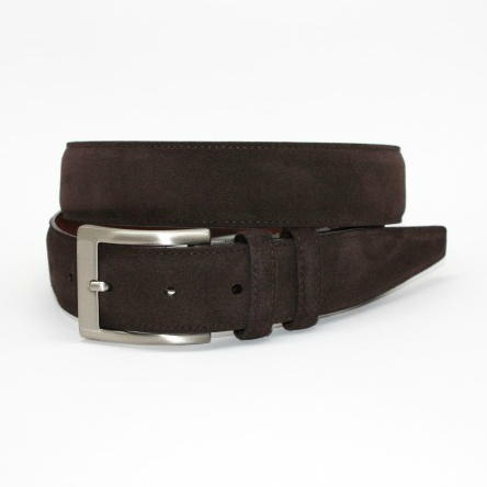 Torino Leather Italian Calf Suede Belt Espresso