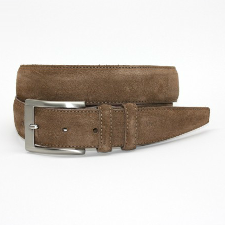 Torino Leather Italian Calf Suede Belt Whiskey