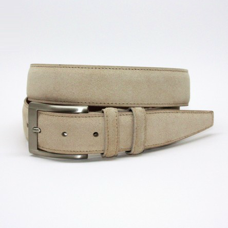 Torino Leather Italian Calf Suede Belt Sand