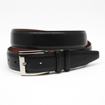 Torino Leather Shrunken Calfskin Leather Belt Black