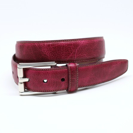 Torino Leather Oiled Shrunked Calfskin Belt Magenta