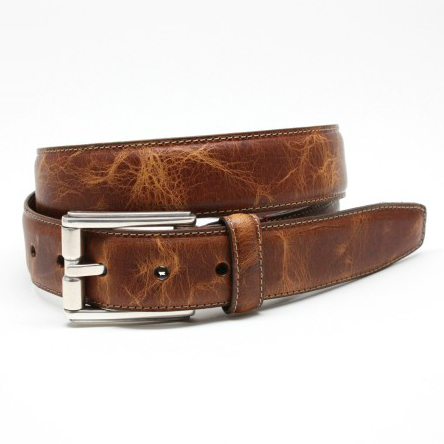 Torino Leather Oiled Shrunked Calfskin Belt Cognac