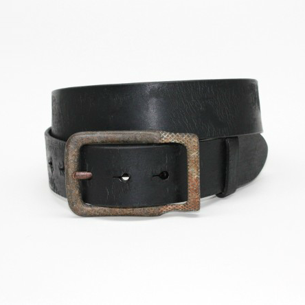 Torino Leather Age Distressed Harness Leather Belt Black