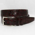 Torino Leather Croc Embossed Belt Mahogany