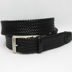Torino Leather Italian Woven Calf Belt Black