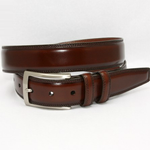 Torino Leather Hand Stained Calfskin Belt Antiqued Brown
