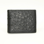 Torino Leather Ostrich Billfold Wallet Black