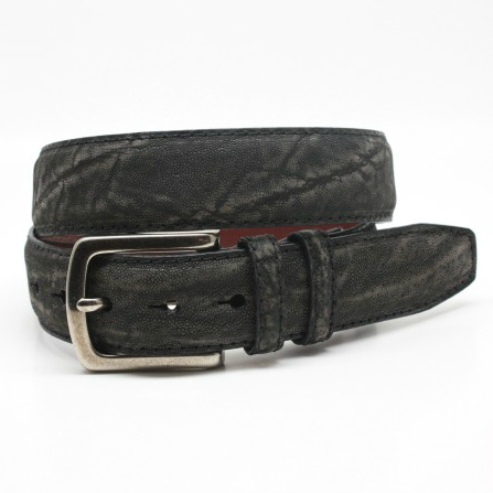 Torino Leather African Elephant Belt Gray