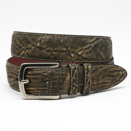 Torino Leather African Elephant Belt Olive