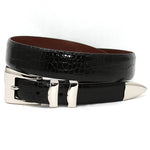 Torino Leather Alligator Embossed Belt Black