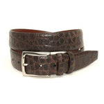 Torino Leather Gator Embossed Calf Belt Brown