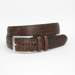 Torino Leather Alligator Embossed Calfskin Belt Cognac