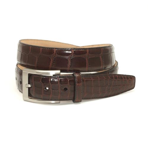 Torino Leather American Alligator Belt Brown