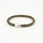 Torino Leather Antique Plaited Leather Modo Bracelet Olive