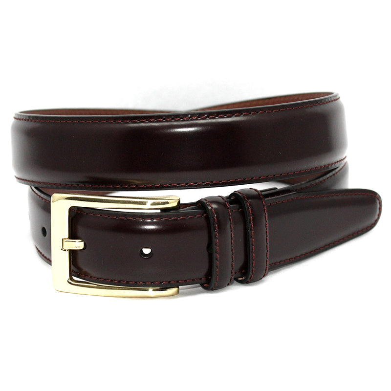 Torino Leather Big & Tall Antigua Leather Belt Burgundy