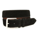 Torino Leather Big & Tall Italian Calfskin Suede Belt Black