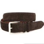 Torino Leather Big & Tall Italian Calfskin Suede Belt Brown