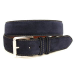 Torino Leather Big & Tall Italian Calfskin Suede Belt Navy