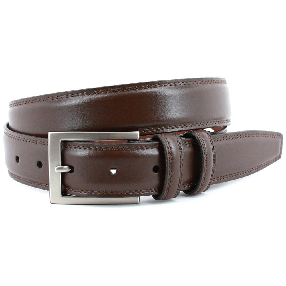 Torino Leather Big and Tall Italian Aniline Leather Belt Brown