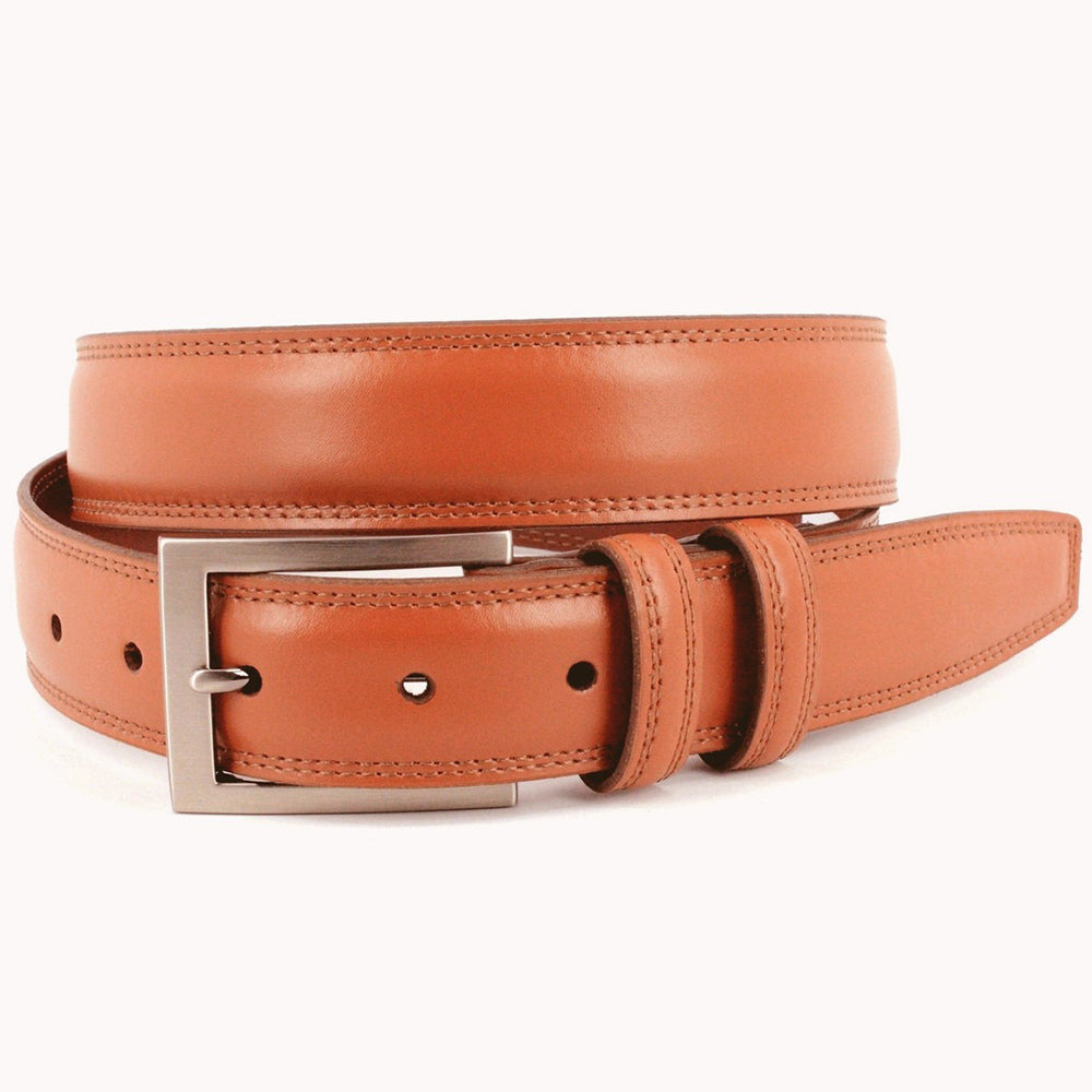 Torino Leather Big and Tall Italian Aniline Leather Belt Tan