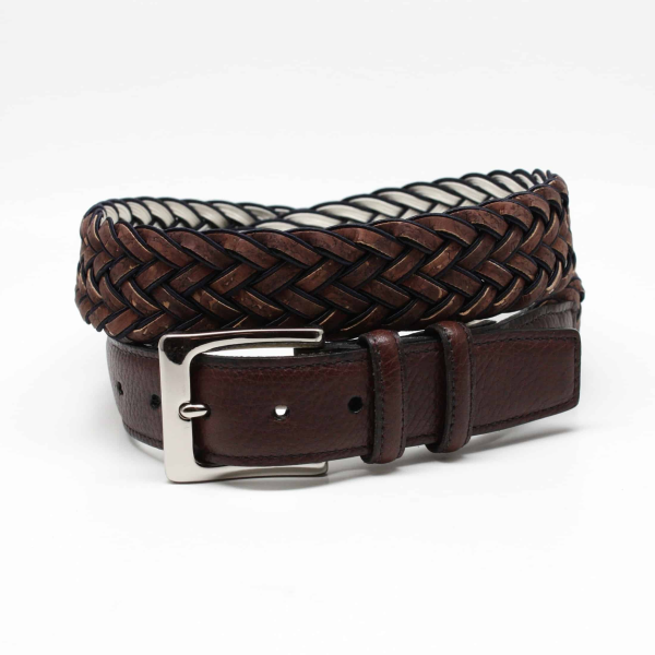 Torino Leather Cork & Rayon Belt Brown / Black