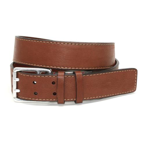 Torino Leather Deertan Side Leather Belt Tan