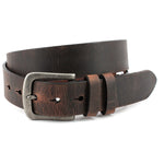 Torino Leather Distressed Waxed Harness Leather Belt Antique Brown