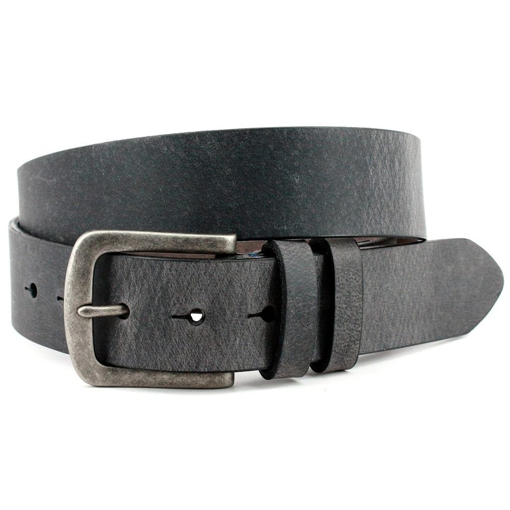 Torino Leather Distressed Waxed Harness Leather Jean Belt Charcoal