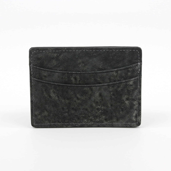 Torino Leather Elephant Card Case Charcoal
