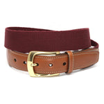 Torino Leather European Ribbed Surcingle Belt Burgundy