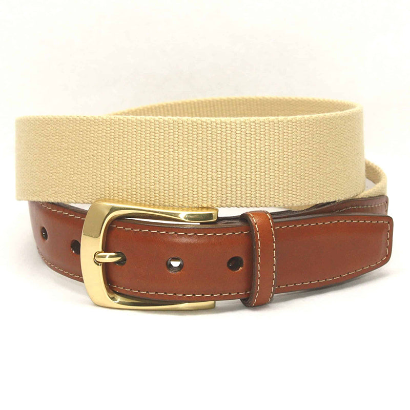 Torino Leather European Ribbed Surcingle Belt Camel