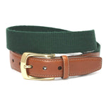 Torino Leather European Ribbed Surcingle Belt Forest Green