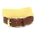 Torino Leather European Ribbed Surcingle Belt Yellow