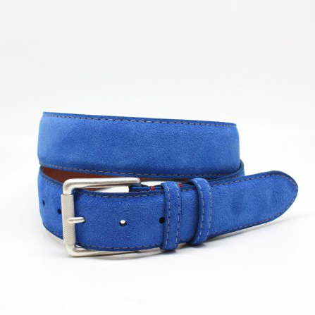 Torino Leather European Suede Belts Royal Blue