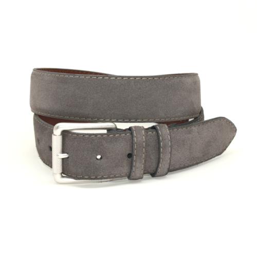 Torino Leather European Suede Belt Slate