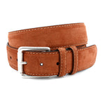 Torino Leather European Sueded Calfskin Belt Walnut