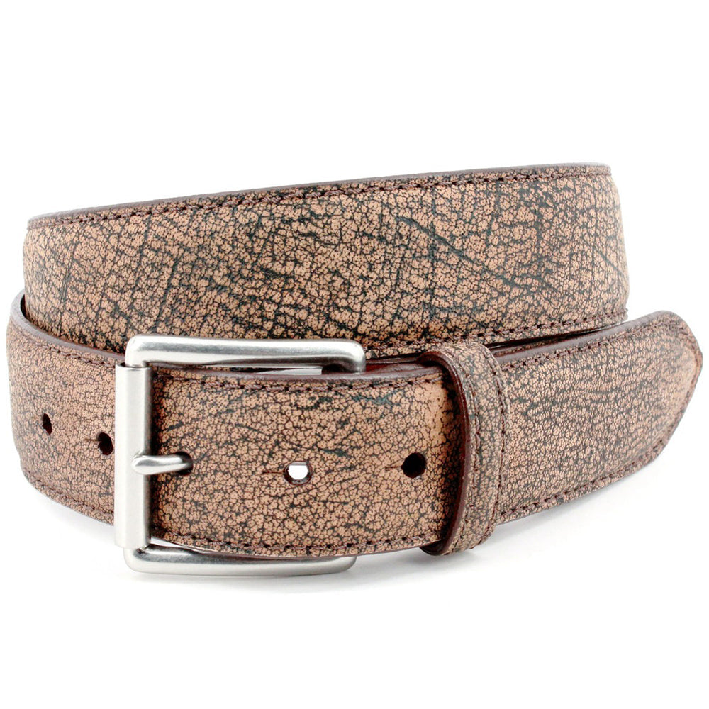 Torino Leather Genuine African Cape Buffalo Skin Belt Antique Saddle