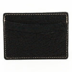 Torino Leather Genuine American Bison Leather Id Card Case Black