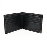 Torino Leather Genuine Bison Leather Billfold Wallet Black