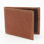 Torino Leather Genuine Bison Leather Billfold Wallet Cognac