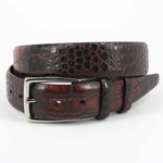 Torino Leather Hand Stained Embossed Calfskin Belt Brown